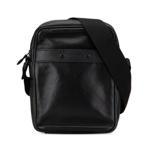 LOUIS VUITTON Black Monogram Leather Shoulder Bag - Picture 1 of 8